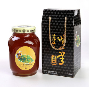 자연숙성 꿀2.4kg유리꿀병 맛과 우수함/한정판매 [50년 전통][1++양봉원]