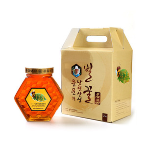 자연 숙성 잡화 꿀 1.1kg(고급 육각유리꿀병 [50년 전통][1++양봉원]
